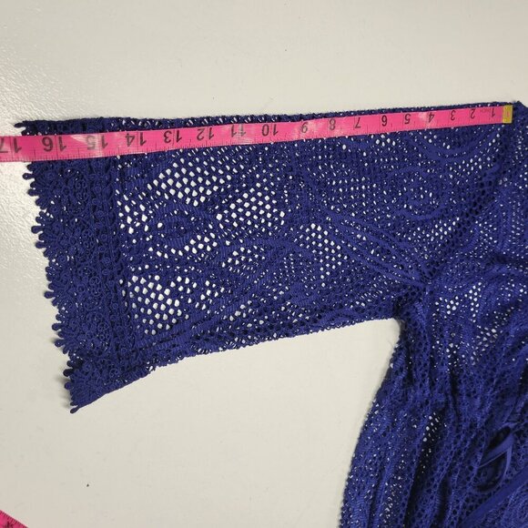 Lace Kimono with Drawstring Waist Crochet Lace Cardigans - Picture 9 of 11